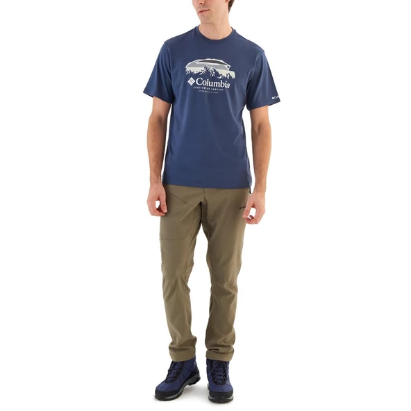 Columbia CSC Hikers Haven Erkek Kisa Kollu T-Shirt Mavi CS0336-480 - Resim 4