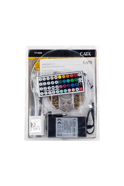 CT-4558 Cata Profesyonel RGB Şerit Led 5 Metre +Trafo +Kumanda