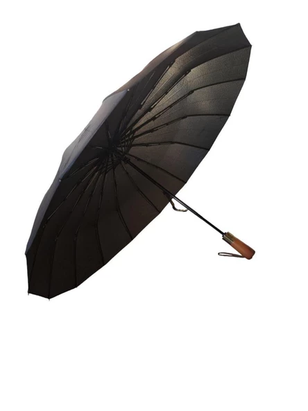 16Telli Ahşapsap Premium Series Şemsiye  Siyah - 8