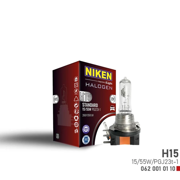 NIKEN H15 15W/55W HALOJEN AMPUL PGJ23t-1 (12V)