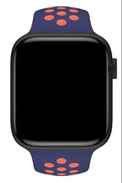 Apple Watch Series 9 41 MM Fileli Kordon Lacivert-Pembe - Resim 3
