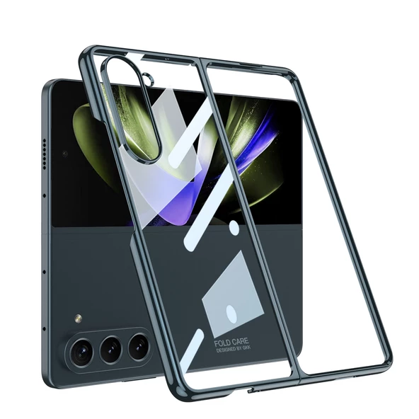 Samsung Galaxy Z Fold 5 Kılıf Full Camlı Şeffaf Kapak