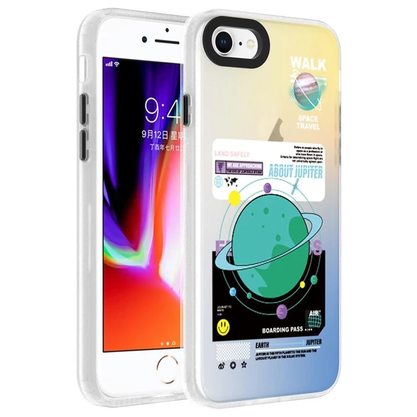 Apple iPhone SE 2020 Kılıf Desenli Dragon Sert Kapak - 6