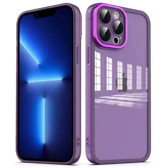 Apple iPhone 13 Pro Max Kılıf Kamera Korumalı Transparan Post Kapak - 4