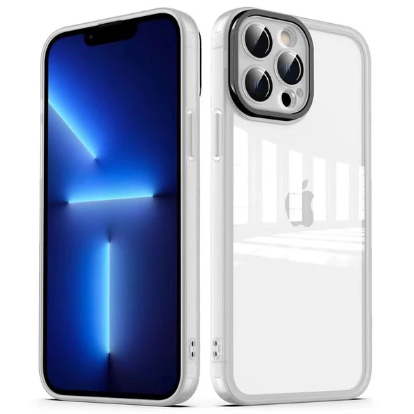 Apple iPhone 13 Pro Max Kılıf Kamera Korumalı Transparan Post Kapak - 3