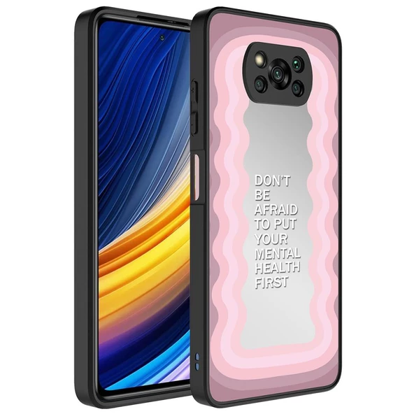 Xiaomi Poco X3 Kılıf Aynalı Desenli Kamera Korumalı Parlak Mirror Kapak - Resim 9