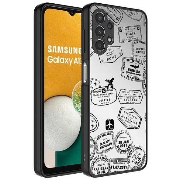 Samsung Galaxy A13 4G Kılıf Aynalı Desenli Kamera Korumalı Parlak Mirror Kapak - 7
