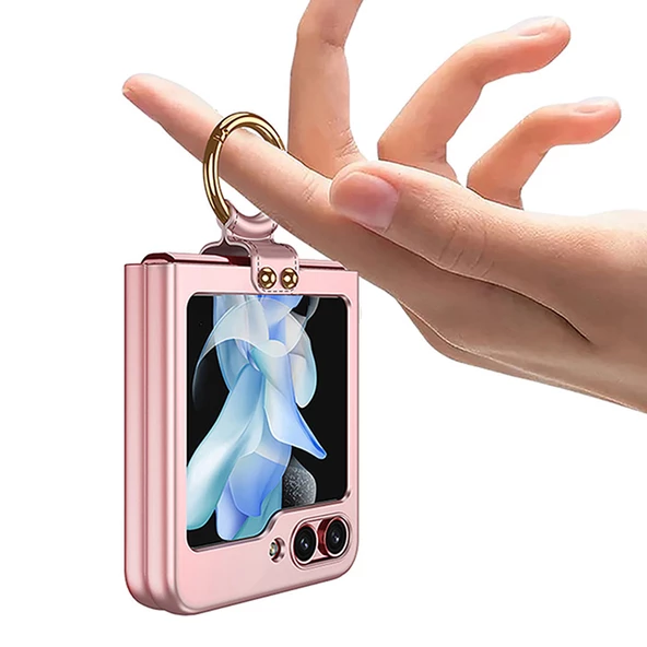 Samsung Galaxy Z Flip 5 Kılıf Flip Ring Kıpta Kapak - 3