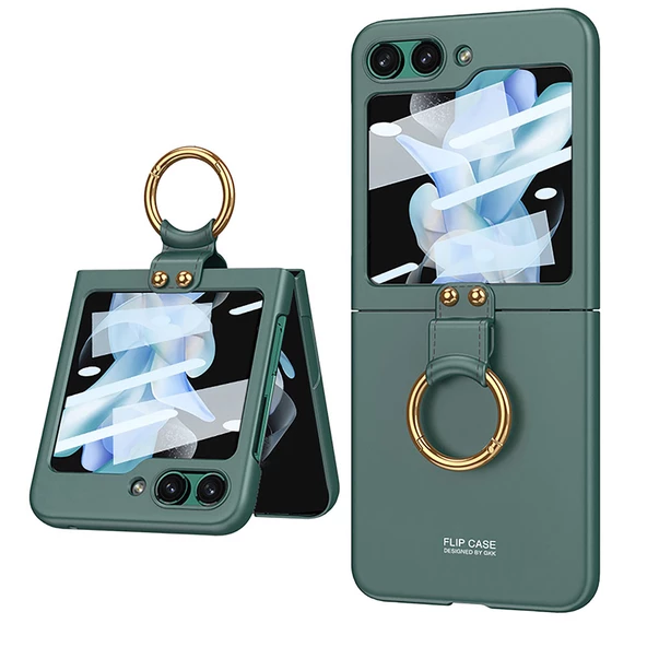 Samsung Galaxy Z Flip 5 Kılıf Flip Ring Kıpta Kapak - 10