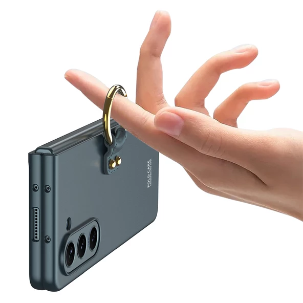 Samsung Galaxy Z Fold 5 Kılıf Flip Ring Kıpta Kapak - 8