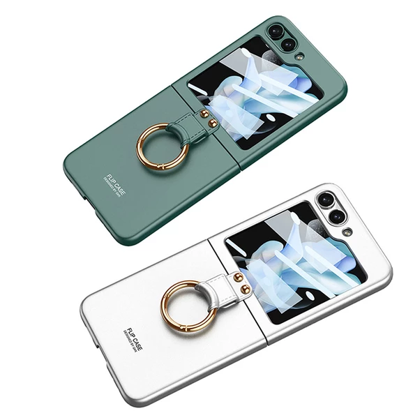 Samsung Galaxy Z Flip 5 Kılıf Flip Ring Kıpta Kapak - 4