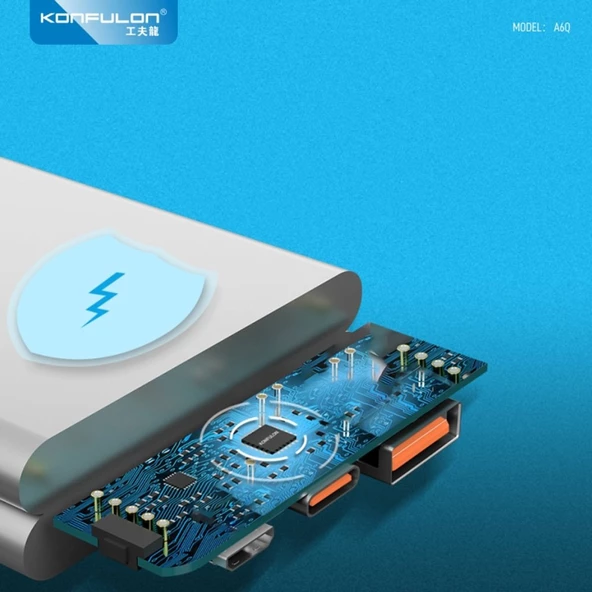 Konfulon A6Q 22.5W Usb QC 3.0 20W Type-C Çıkışlı 10000 mAh Mini Powerbank - 6