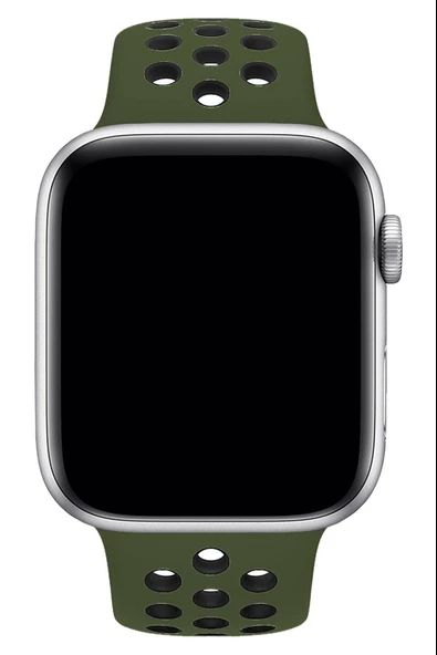 Apple Watch Series 9 45 MM Fileli Kordon Haki-Siyah - 3