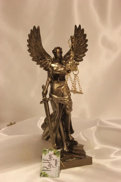 Avukat Adalet Kadın Heykeli Themis Terazi Kanatlı - Resim 3