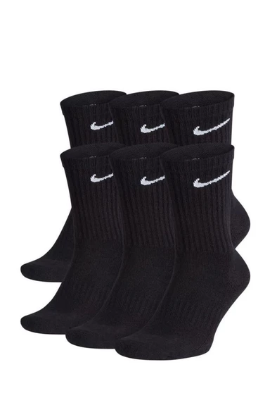 Nike Everyday Cush Crew Siyah 6lı Çorap SX7666-010