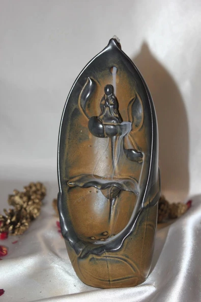 Budha Geri Akış Tütsülük Buda Ters Akış Tütsü Seramik Feng Sui - 2