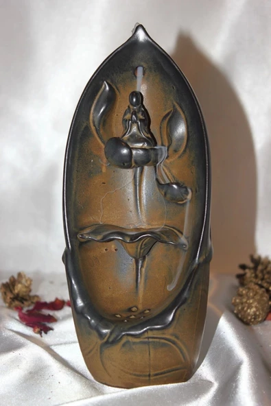Budha Geri Akış Tütsülük Buda Ters Akış Tütsü Seramik Feng Sui - 6