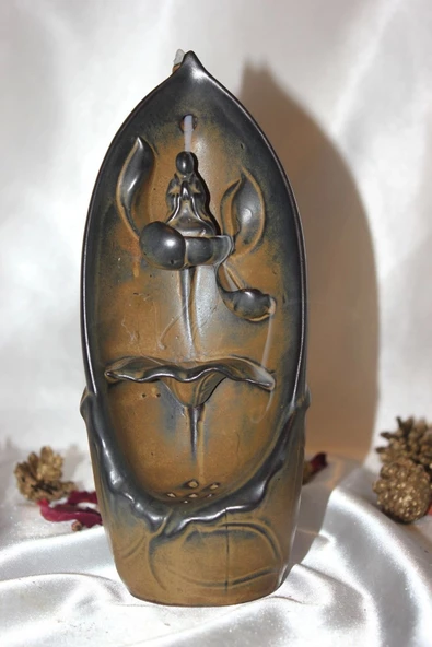 Budha Geri Akış Tütsülük Buda Ters Akış Tütsü Seramik Feng Sui - 5