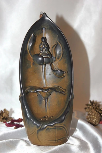 Budha Geri Akış Tütsülük Buda Ters Akış Tütsü Seramik Feng Sui - 8