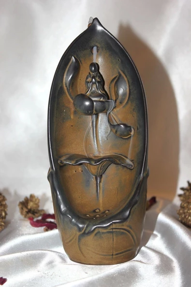 Budha Geri Akış Tütsülük Buda Ters Akış Tütsü Seramik Feng Sui - 7