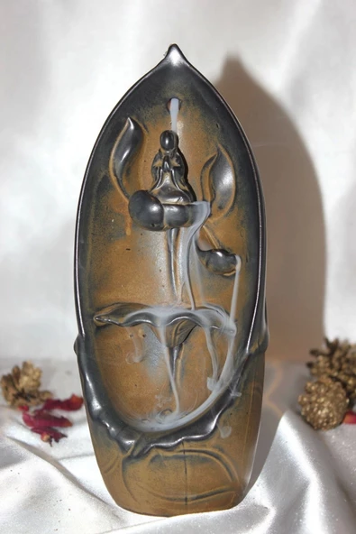 Budha Geri Akış Tütsülük Buda Ters Akış Tütsü Seramik Feng Sui - 4