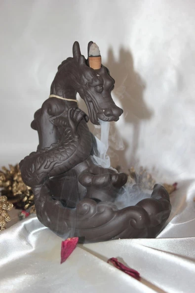 Ejderha Budha Geri Akış Tütsülük Buda Ters Akış Tütsü Seramik Feng Sui ürün görseli