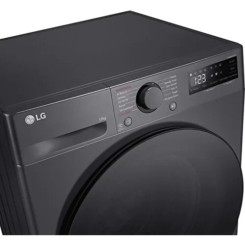 LG F4Y5EYWYJ.AMBPLTK A Enerji Sınıfı 11KG 1400 Devir Çamaşır Makinesi Siyah