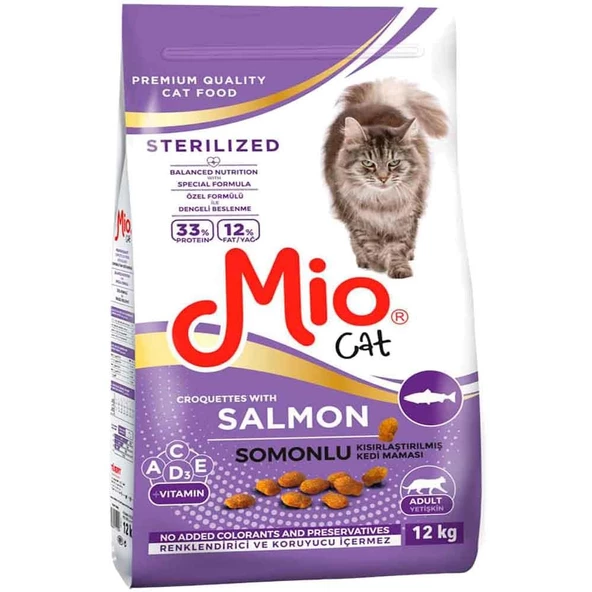 Mio Somonlu Kısırlaştırılmış Kedi Maması 12 Kg