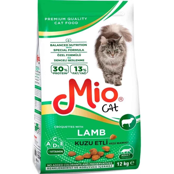 Mio Kuzu Etli Yetişkin Kedi Maması 12 Kg