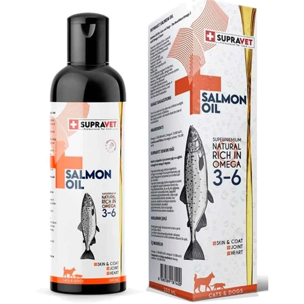 Supravet Salmon Oil Kedi ve Köpek İçin Doğal Norveç Somon Yağı 200 ML