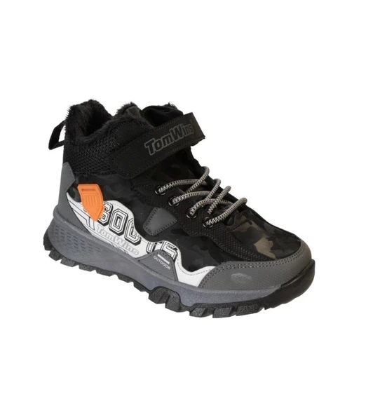 YAZKIŞ Erkek Çocuk Siyah Cilt Bağcıklı Çırtlı İçi Kürkü Termo Taban Bilekli Bot ürün görseli