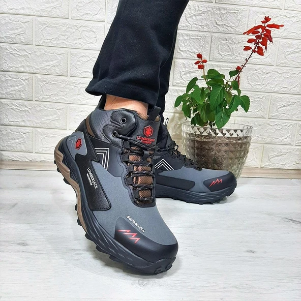 Lumberjack Burk Gri-Siyah Waterproof Outdor Erkek Bot - Resim 4