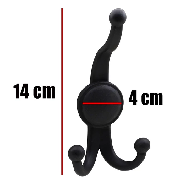 Karataş Askılık Portmanto Vestiyer Banyo Dolap Elbise Askısı Sert Plastik Siyah Askı Elemanı 10 ADET - 2