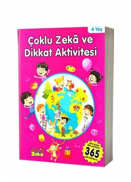 Aktif Zeka Yayınları 4 Yaş Çoklu Zeka ve Dikkat Aktivitesi - Pembe Kitap