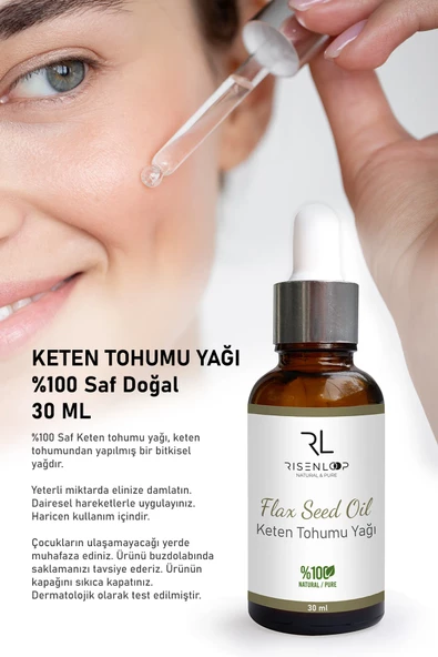RisenLoopRisenLoop Keten Tohumu Yağı %100 Saf Doğal Soğuk Sıkım 30 ml - 2