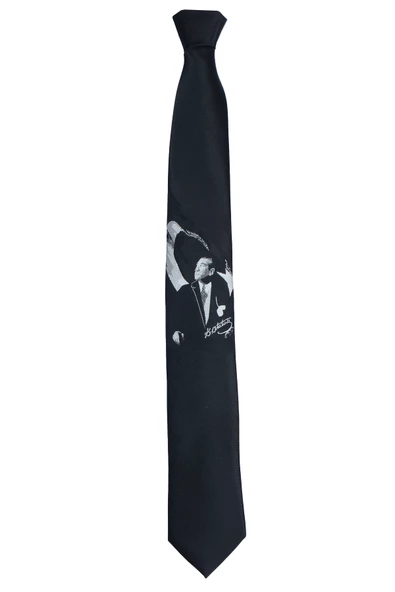 Cengiz İnler Ay Yıldız Atatürk Portre Kravat - 2