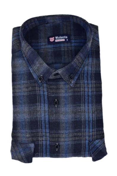 Erkek Pamuklu Kışlık Çift Cepli Kapaklı Gömlek BGL-ST03162 - Resim 3