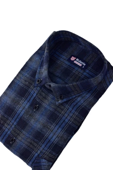 Erkek Pamuklu Kışlık Çift Cepli Kapaklı Gömlek BGL-ST03162 - Resim 6