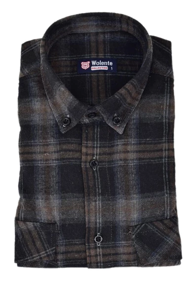 Erkek Pamuklu Kışlık Çift Cepli Kapaklı Gömlek BGL-ST03162 - Resim 9