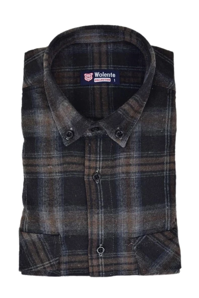 Erkek Pamuklu Kışlık Çift Cepli Kapaklı Gömlek BGL-ST03162 ürün görseli