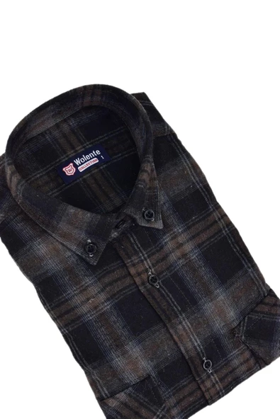 Erkek Pamuklu Kışlık Çift Cepli Kapaklı Gömlek BGL-ST03162 - Resim 7