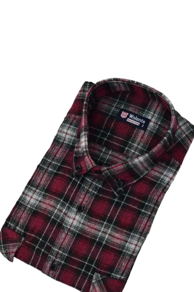 Erkek Pamuklu Kışlık Çift Cepli Kapaklı Gömlek BGL-ST03165 - 6