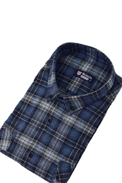 Erkek Pamuklu Kışlık Çift Cepli Kapaklı Gömlek BGL-ST03164 - Resim 7