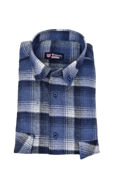 Erkek Pamuklu Kışlık Çift Cepli Kapaklı Gömlek BGL-ST03163 - Resim 9