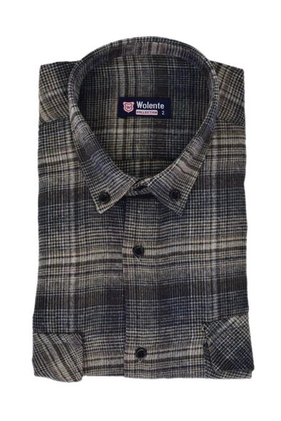 Erkek Pamuklu Kışlık Çift Cepli Kapaklı Gömlek BGL-ST03166