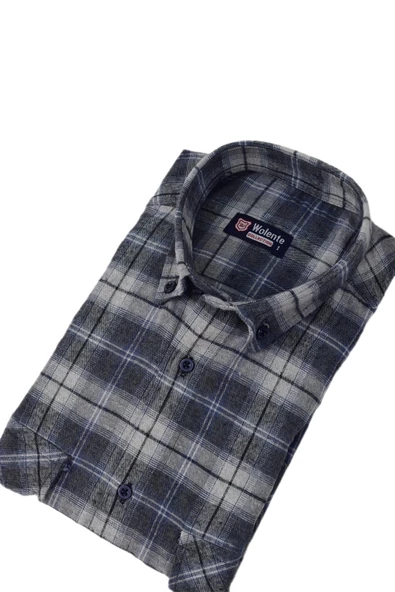 Erkek Pamuklu Kışlık Çift Cepli Kapaklı Gömlek BGL-ST03164 - Resim 6