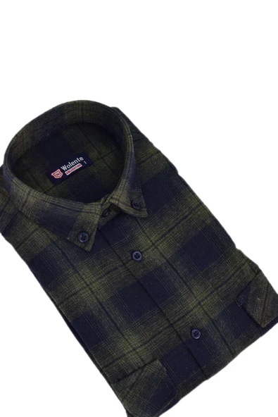 Erkek Pamuklu Kışlık Çift Cepli Kapaklı Gömlek BGL-ST03167 - Resim 9