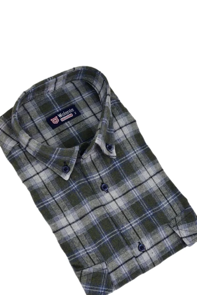 Erkek Pamuklu Kışlık Çift Cepli Kapaklı Gömlek BGL-ST03164 - Resim 8