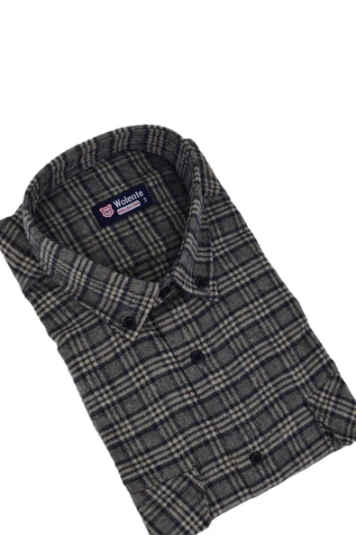 Erkek Pamuklu Kışlık Çift Cepli Kapaklı Gömlek BGL-ST03168 - Resim 9