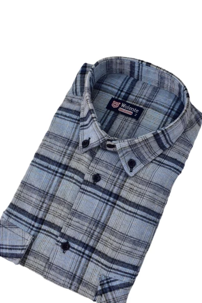 Erkek Pamuklu Kışlık Çift Cepli Kapaklı Gömlek BGL-ST03166 - 11